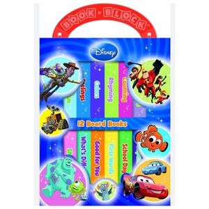 12 Disney Mini Board Books With Carrying Case